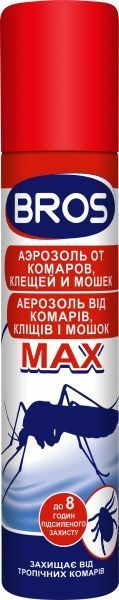 Аерозоль від комарів, кліщів і мошок Bros MAX 90 мл